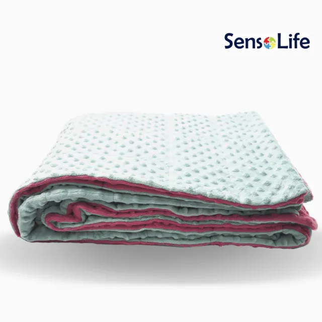 SensoLife Verzwaringsdeken voor kinderen - 6 kg - 135 x 200cm - Minky - Weighted blanket aquamarijn/kers