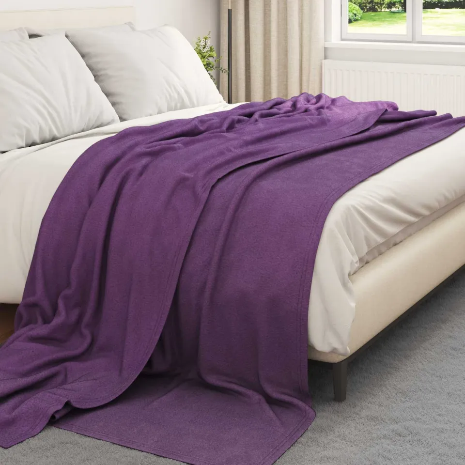 vidaXL plaid Paars 270 x 240 cm 0,91 kg Fleece, foto 3