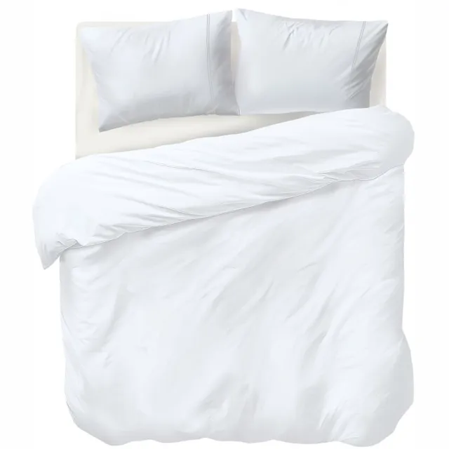 Auping Grey lines satin Dekbedovertrek - Tweepersoons 240 x 220 cm - Katoensatijn - Wit