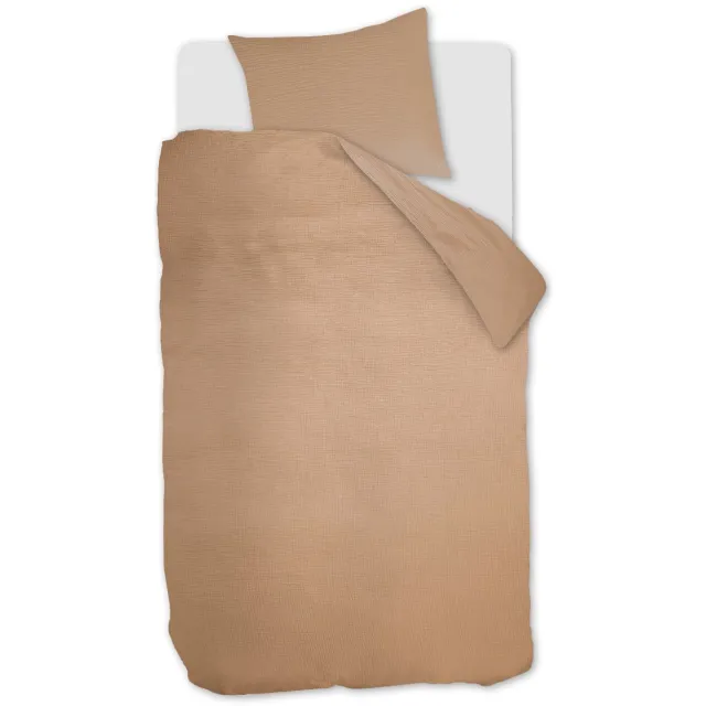 Linolux Dekbedovertrek Mousseline Light Brown 1 persoons