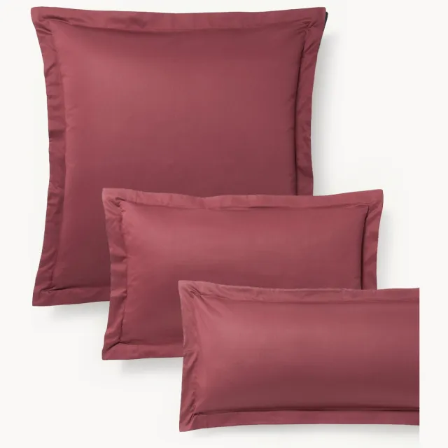 Westwing Collection Katoensatijnen kussenhoes Premium Wijnrood