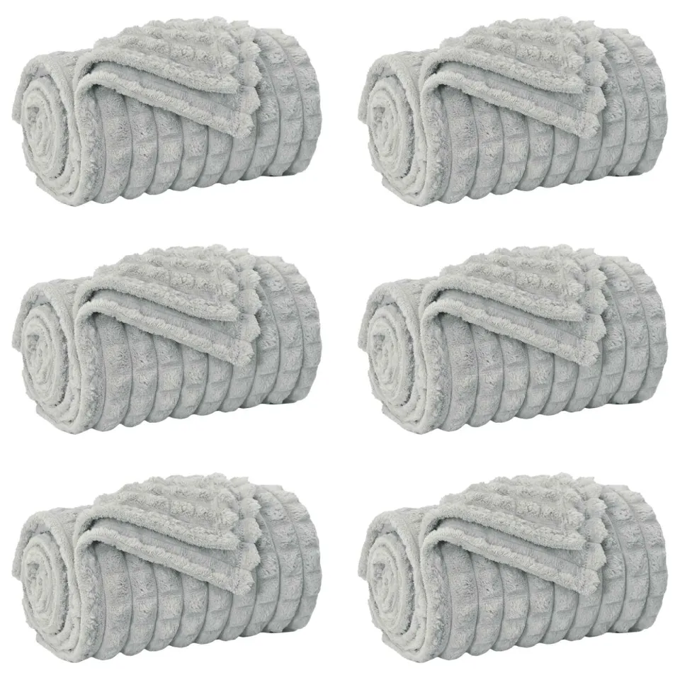 vidaXL Kleden 6 st Grijs 270 x 240 cm 9,93 kg Fleece