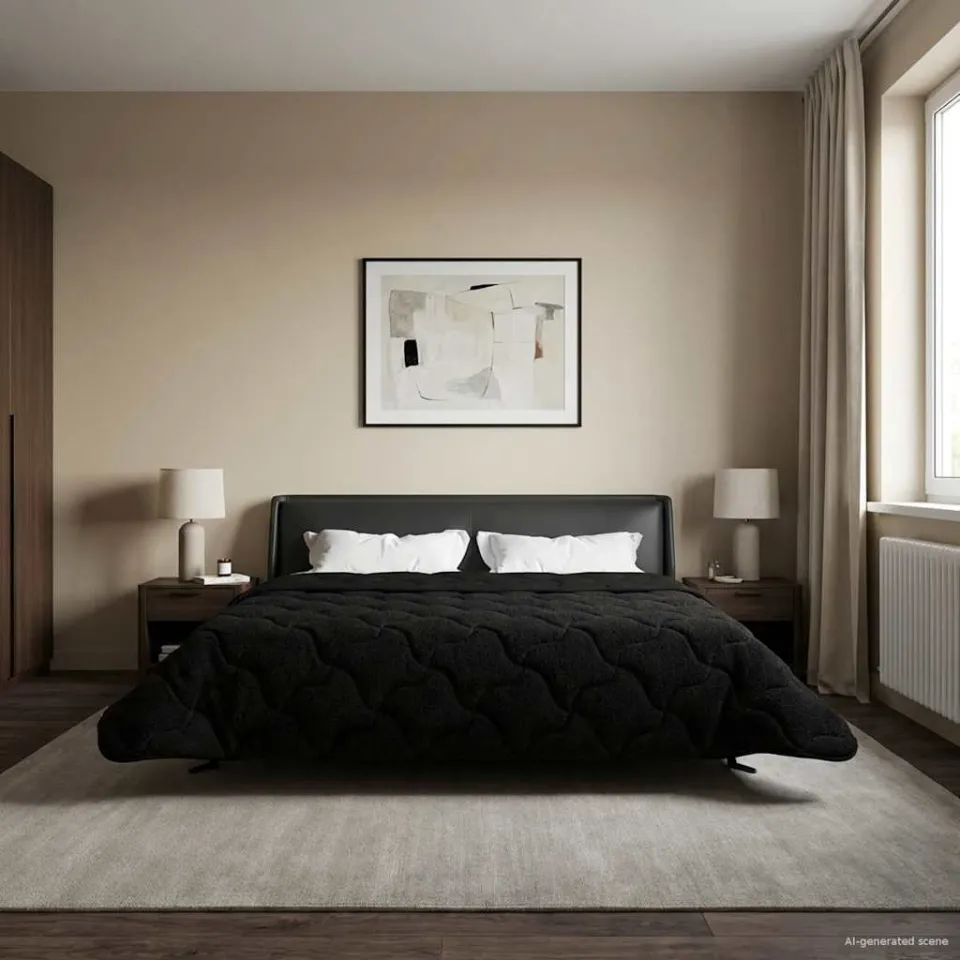 vidaXL Vol jaar dekbed 240 x 260 cm zwart, foto 4