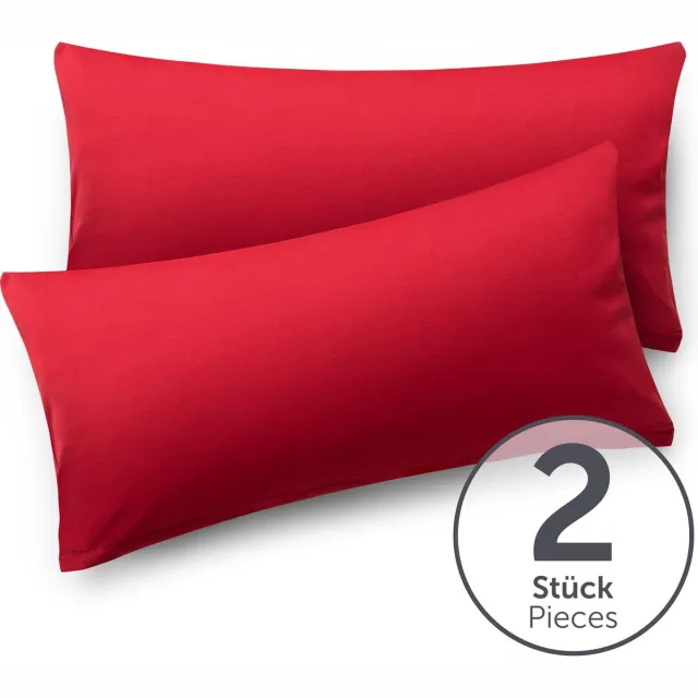 Blumtal Set Van 2 Kussenslopen - Superzachte Premium Jersey Kussenhoes - 100% Katoen - 40 x 60 cm - Rood