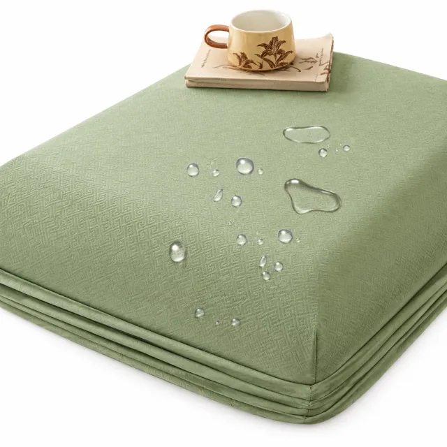 SWGOTA Waterdichte hoeslakenset in matchagroen, 160 x 200 cm, geborstelde stof, 3-delig met 2 kussenslopen, voor matrassen tot 30 cm hoog