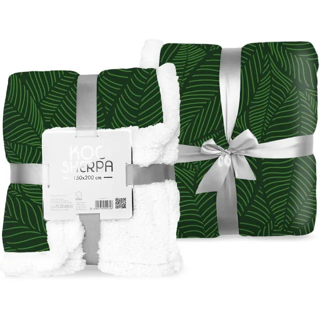 Faro Sherpa Fleece Deken Jungle - 150 x 200 cm - Polyester Groen