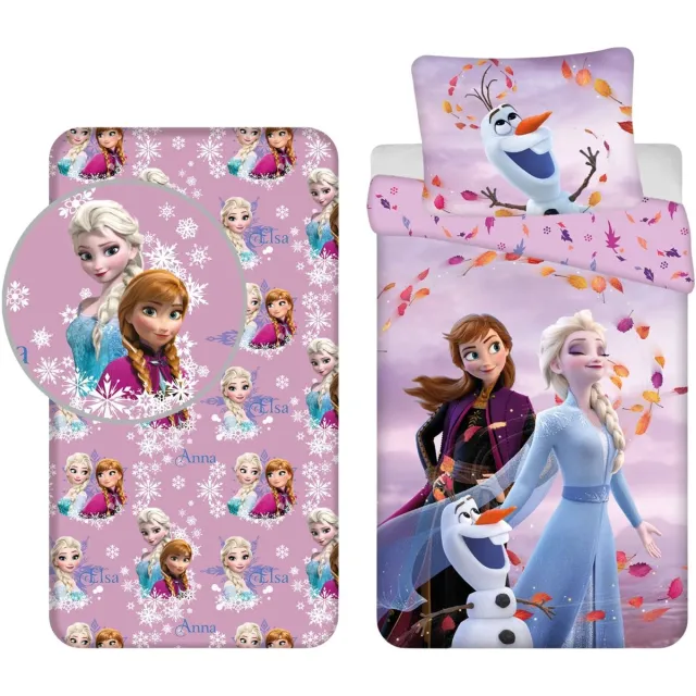 Disney Frozen Frozen slaapkamerset; dekbedovertrek en hoeslaken Multi Colour
