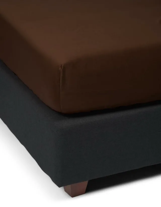 Essenza Satin Hoeslaken Chocolate - 180x200
