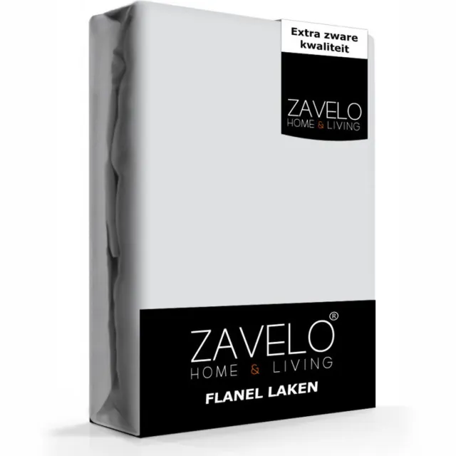 Zavelo Deluxe Flanel Laken Licht Grijs - 100% katoen - Extra Dik - Zware Kwaliteit - Hotelkwaliteit