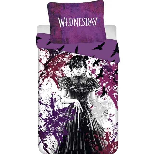 Wednesday Dekbedovertrek - Raven - 140 x 200 cm (70 x 90 cm) - polyester Multicolor
