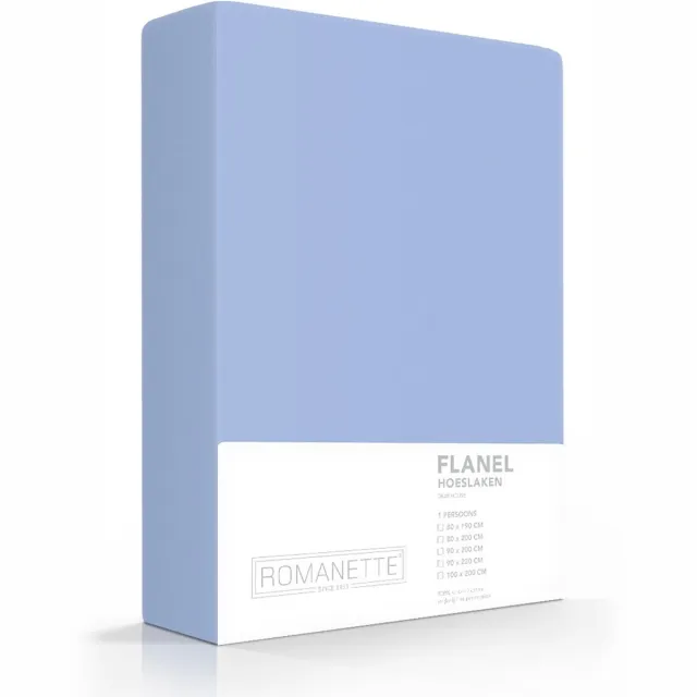 Romanette Luxe Hoeslaken Verwarmend Flanel - Blauw