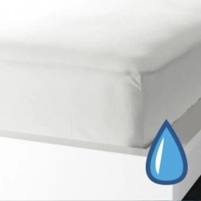 Home bedding Waterdicht moIton badstof hoeslaken lits-jumeaux 180x200 +30cm Hoekhoogte Wit