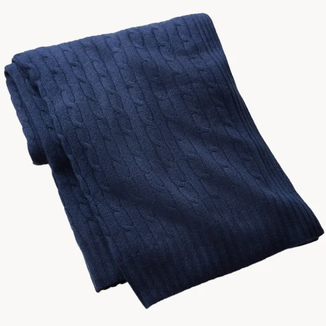 Ralph Lauren Kasjmieren plaid Iconic Blauw