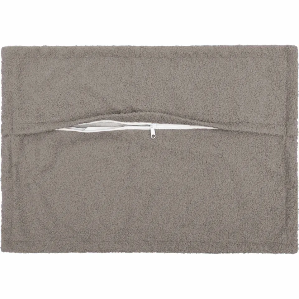 vidaXL Kussensloop 6 st HOUTEN Lichtgrijs 50 x 70 cm Bouclé, foto 4