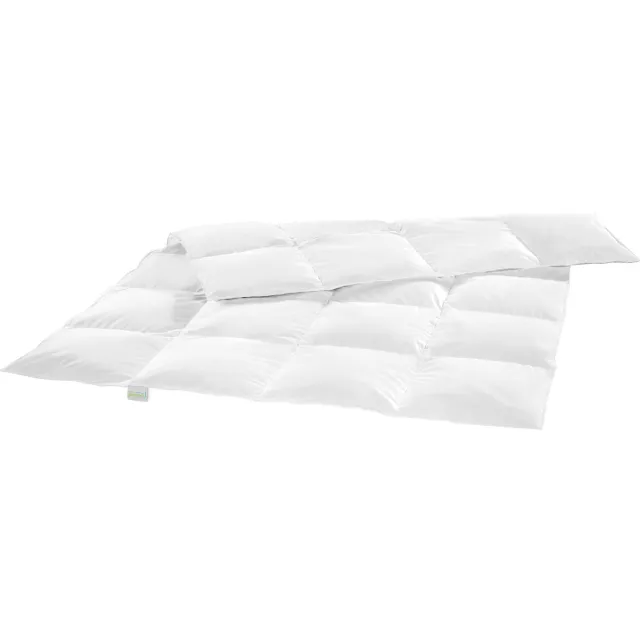 Bodyprotect lichtgewicht donzen dekbed, zomerdekbed 100% nieuw dons (60%) & veren (40%), cassette dekbed, dekbed 100% katoen (dons batist), donspas, Nomite, Ökotex, 60 graden wasbaar, 135 x 200 cm wit