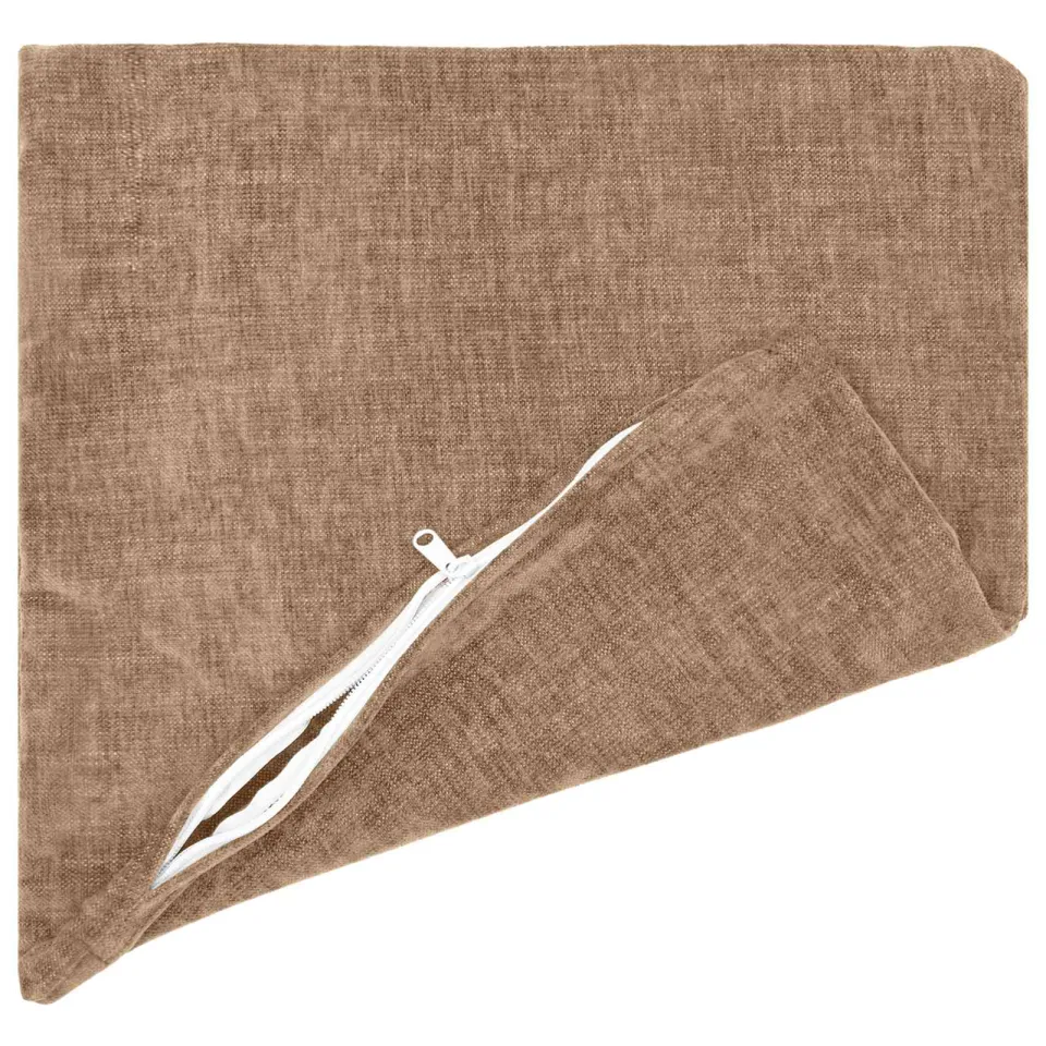 vidaXL Kussensloop 2 st HEERLEN Bruin 45 x 45 cm Chenille Stof, foto 4