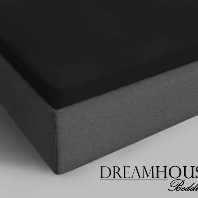 Dreamhouse Bedding - Topper Hoeslaken - Katoen - Lits-Jimeaux - 180x220 cm - Zwart