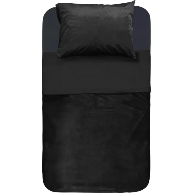 Y-not® Y-NOT - Dekbedovertrek - Velvet Met Bies Jet Black - 1 Persoons - Zwart