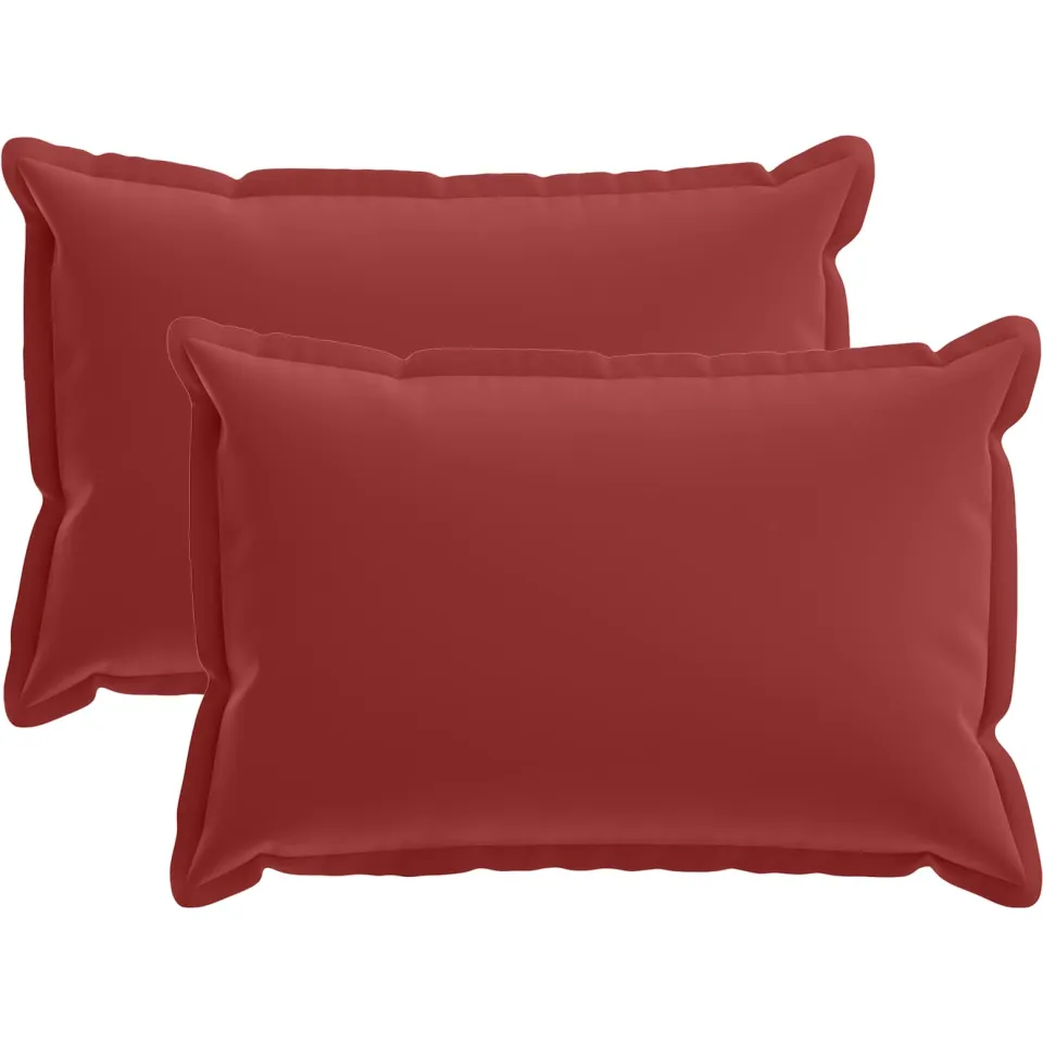 vidaXL Kussensloop 2 st HOUTEN Wijnrood 50 x 75 cm Polyester, foto 3