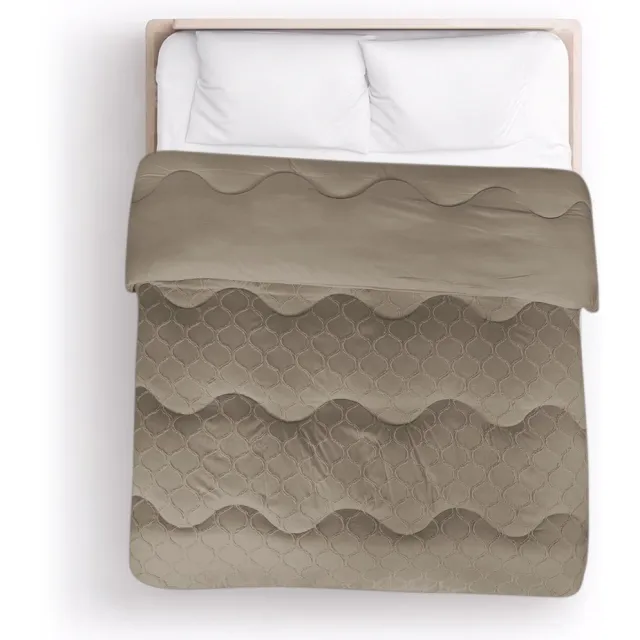 Zydante Dekbed Zonder Overtrek - Hoesloos Dekbed - Easy Dekbed - Tufted Curve - Bruin / 240x200 (2)