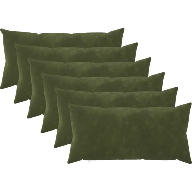 vidaXL Kussensloop 6 st HEERLEN Groen 40 x 70 cm Microfiber Fleece