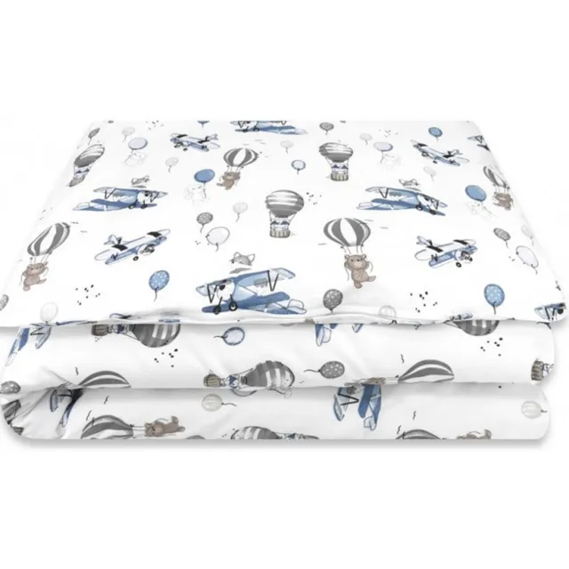 Zavelo Vliegtuig Blauw Wasbaar Ledikant Dekbed met Kussen 100x135 cm - All Season Roze