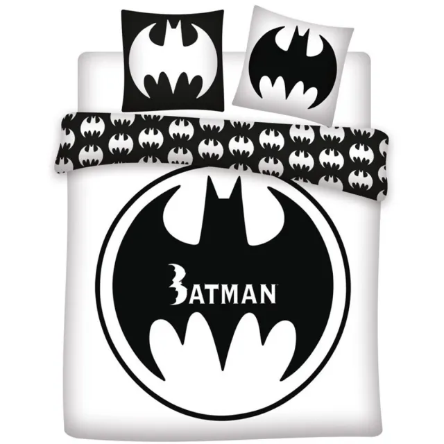 Batman Dekbedovertrek Black and White - 240x220 cm polykatoen Wit