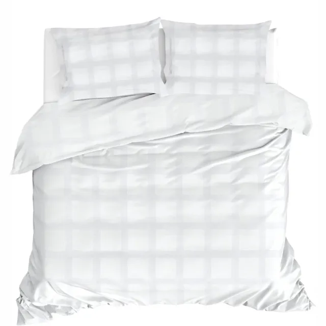 Linolux Dekbedovertrek Quadrant White Lits-jumeaux