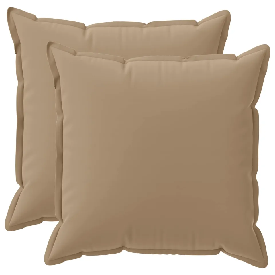 vidaXL Kussensloop 2 st HOUTEN Taupe 70 x 70 cm Polyester, foto 3