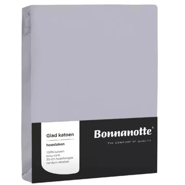 Bonnanotte Hoeslaken Katoen Licht grijs 90x220