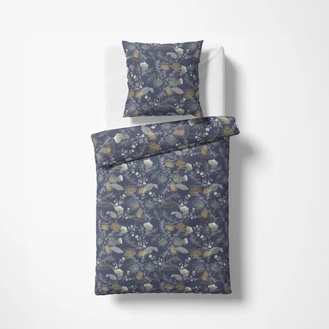 Zero Waste Living Dekbedovertrek 240 x 200 - 100% katoen – Deep Sea – 144TC – ademend & kleurvast – inclusief kussensloop – Zero Waste Living blauw