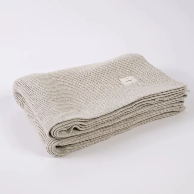Moyha by Philline.be Moyha - plaid - woondeken - klassieke premium Crème -grijze deken crème / beige