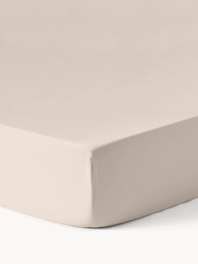 Westwing Collection Topper hoeslaken Comfort, katoensatijn Beige