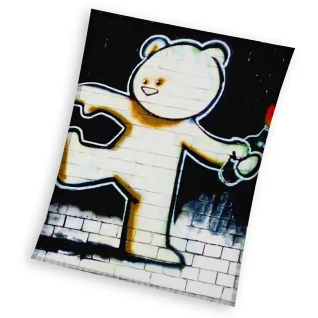 Sweet Home Fleece plaid graffiti beer 150 x 200 cm Multicolor