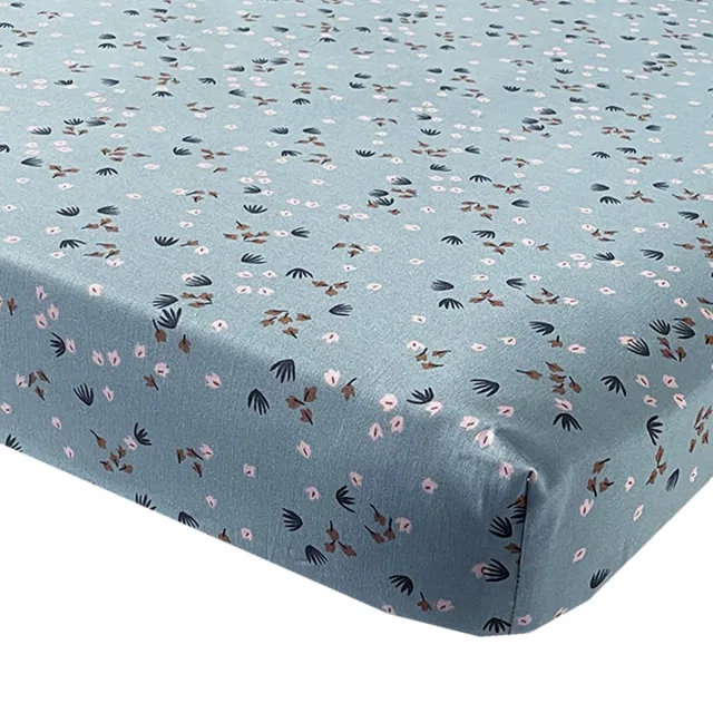 BINK Bedding Hoeslaken Boaz 1 persoonsbed 90 x 200 cm blauw