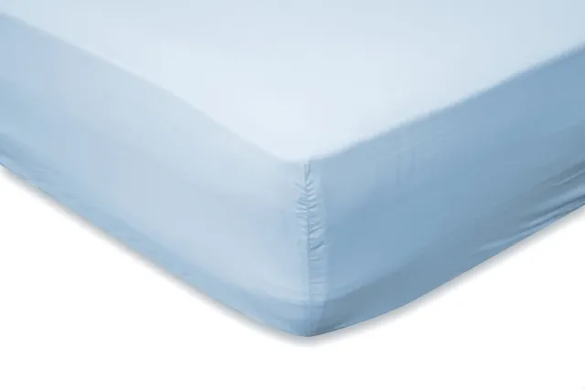 Eleganzzz Hoeslaken Katoen Perkal 35cm Hoekhoogte - Licht Blauw - hoeslaken 140x200cm - Hoeslakens - Tweepersoons