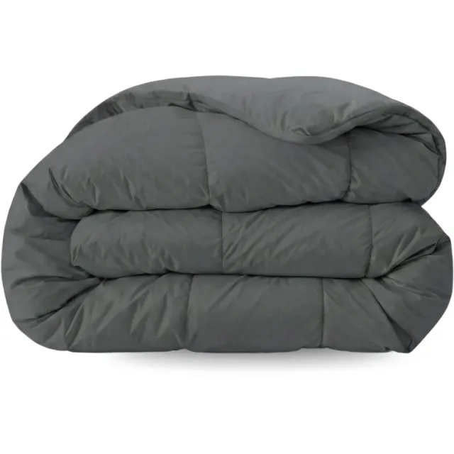 Zelesta Comfort Uni Stone Grey 200x200 - Dekbed zonder overtrek - Wasbaar dekbed - Hoesloos dekbed - 2 in 1 Dekbed met vaste overtrek