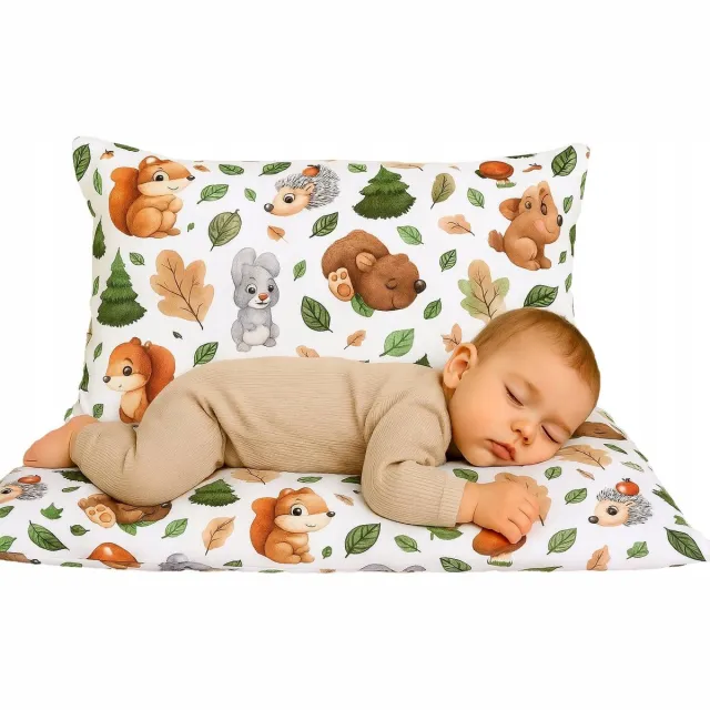 Sleepon_pl Kinderkussenhoes Bosdieren 40x60cm Katoen - Egeltje, Konijntje, Beer Multicolor