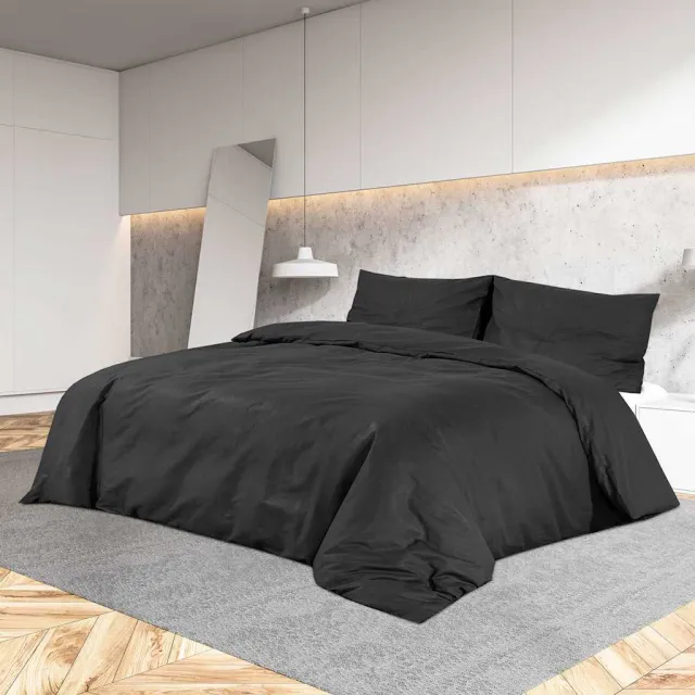 vidaXL Dekbedovertrekset lichtgewicht 240x220 cm microvezel zwart, foto 2