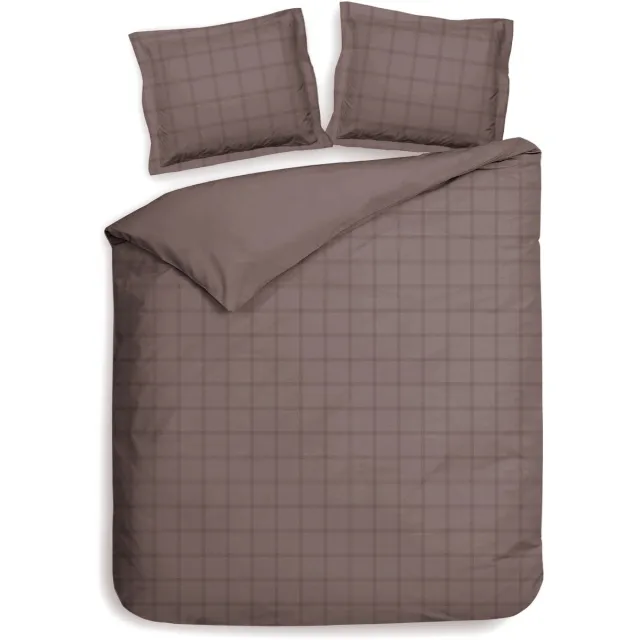 Heckettlane Dekbedovertrek Diamante - Rose-Tan - Tweepersoons - 200x200-220 cm + 2 slopen 60x70 cm, gemaakt van 100% Katoen-Satijn Diamante Canyon Rose