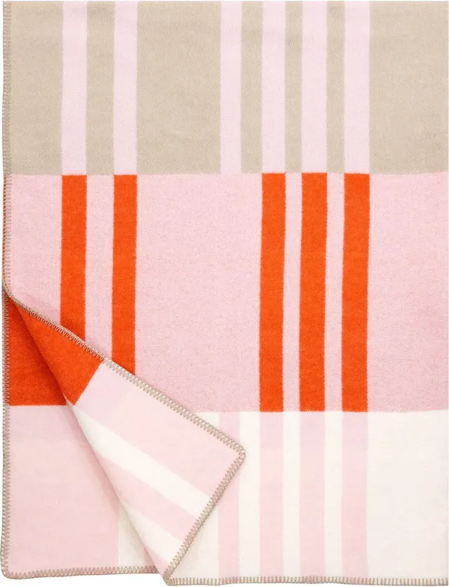 Lapuan Kankurit Wollen Plaid - TOFFEE (130x180cm) Grijs - Plaids.shop® roze