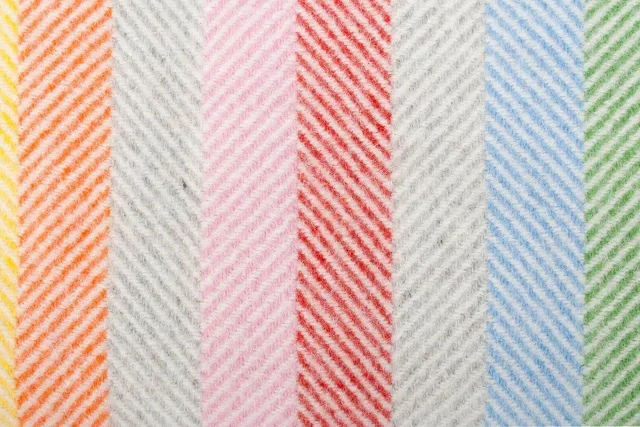 Tweedmill Wollen Plaid - Brede Strepen - Regenboog