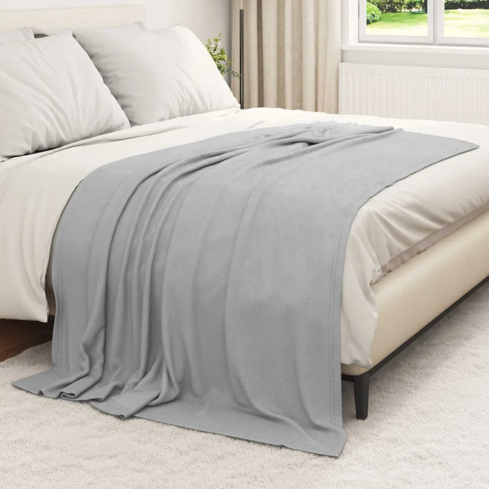 vidaXL plaid Grijs 200 x 150 cm 0,42 kg Fleece, foto 3