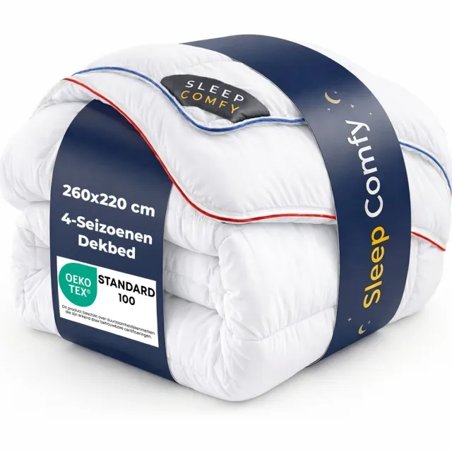 Sleep comfy Thermo Balance Series - Hotel Kwaliteit 4 Seizoenen Dekbed - 260x220 cm - Anti Allergie Dekbed Met Twee Delen - 3 in 1 Dekbed - Comfort & Ademend - Extra Breed Dekbed- Zomerdekbed & Winterdekbed Wit