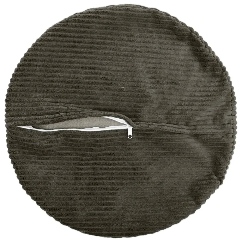 vidaXL Kussensloop 2 st HEERLEN Antracietkleurig Dia. 40 cm corduroy, foto 4