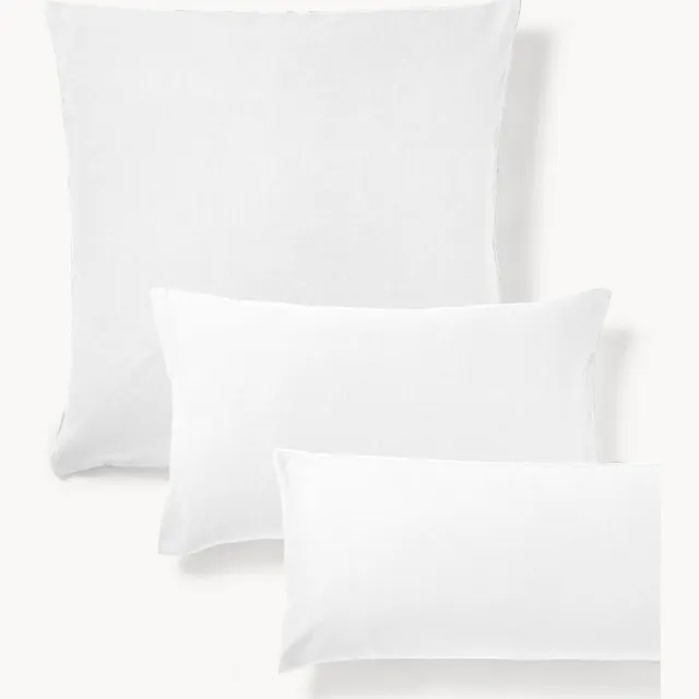 Westwing Collection Gewassen linnen kussenhoes Airy Wit