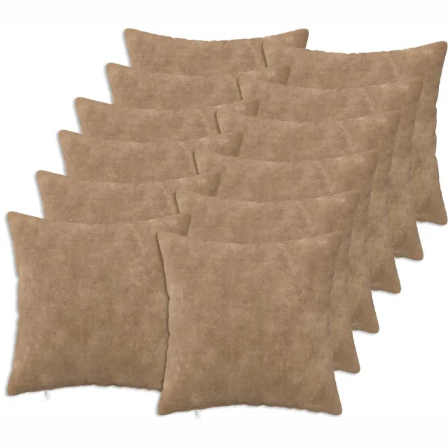 vidaXL Kussensloop 12 st HEERLEN Taupe 45 x 45 cm Microfiber Fleece, foto 2