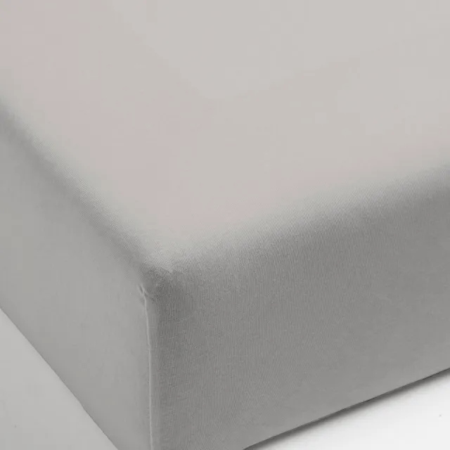 Mistral Home HOESLAKEN - katoensatijn - 140 x 200 x 30 cm - tweepersoons - effen kleur - grijs