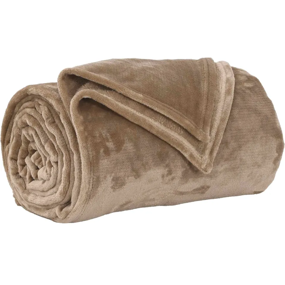 vidaXL plaid Camel 240 x 220 cm 1,37 kg Fleece Bruin