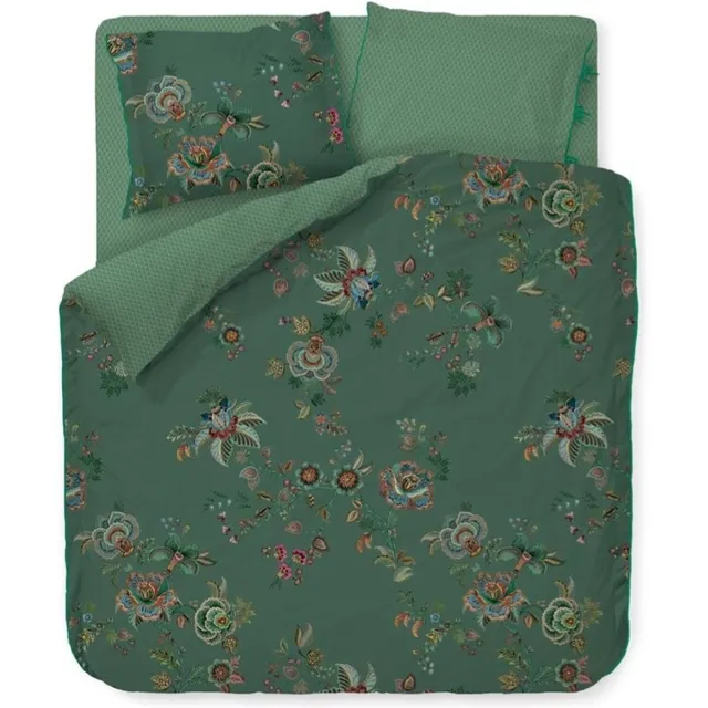 Pip Studio Dekbedovertrek Cece Fiore Green Lits-jumeaux